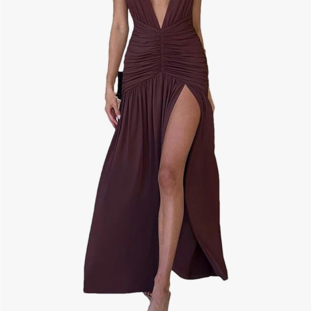 Amazon Women's Maxi Dress - Elegant Brown
